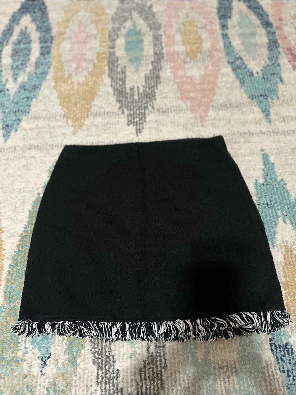 Zara Black Fringe Hem Women's Skirt
